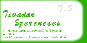 tivadar szerencses business card